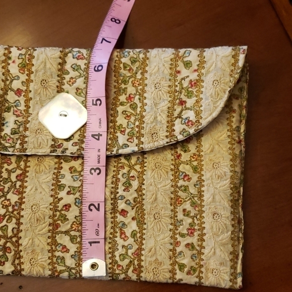 VINTAGE 80s Clutch Brocade Fabric Hand Crafted EU - Picture 8 of 8